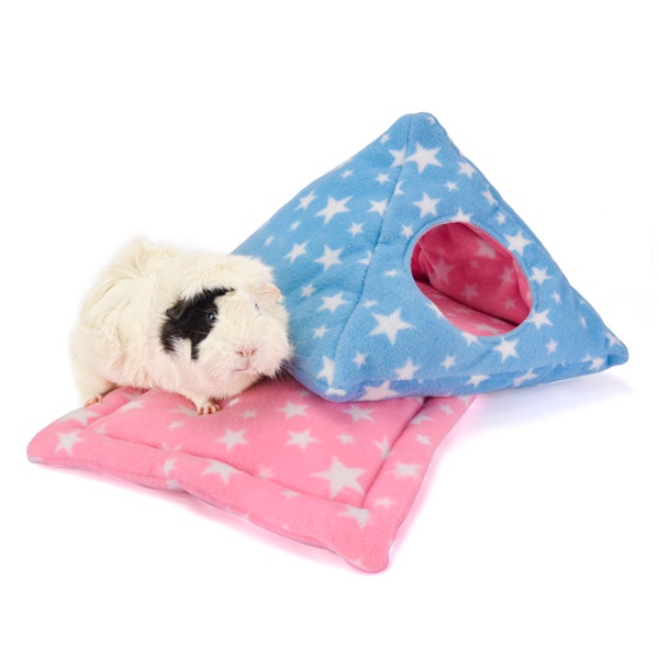 Cottonsqueakers® TERRIFIC TEEPEE Guinea Pig Small Animal Fleece Accessory Bed hidey house pigloo cave pod. Ready made