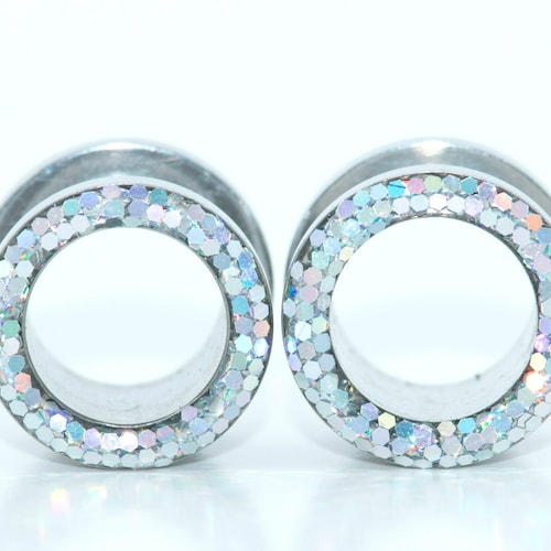 Teal Sparkle Plugs / Glitter Tunnels / 8g 6g 4g 2g 0g Etsy UK