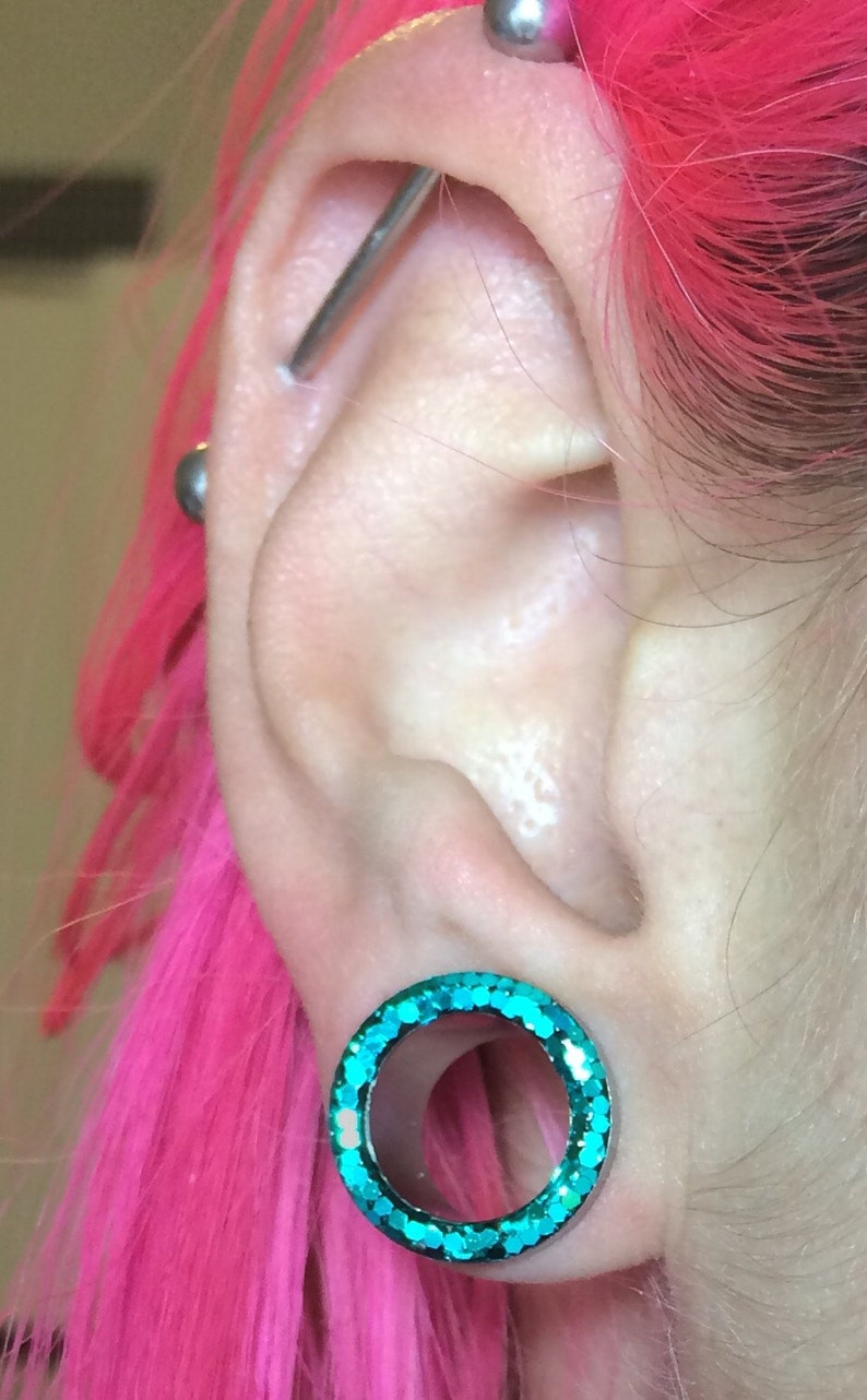 Teal Sparkle Plugs / Glitter Tunnels / 8g 6g 4g 2g 0g Etsy UK