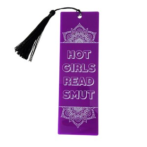 Smut Bookmark with Black Tassel / Spicy Romance Book Accessories Bookish / Book Lovers Gift / Unique Reader Naughty Reading Gifts Smutty