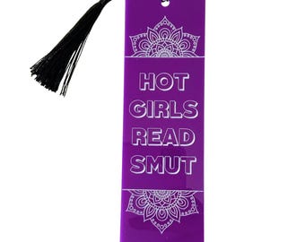Smut Reader Bookmark: Engraved Acrylic with Black Tassel