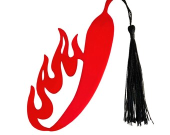 Spicy Pepper Acrylic Bookmark: Smut Romance Reader Gift with Black Tassel