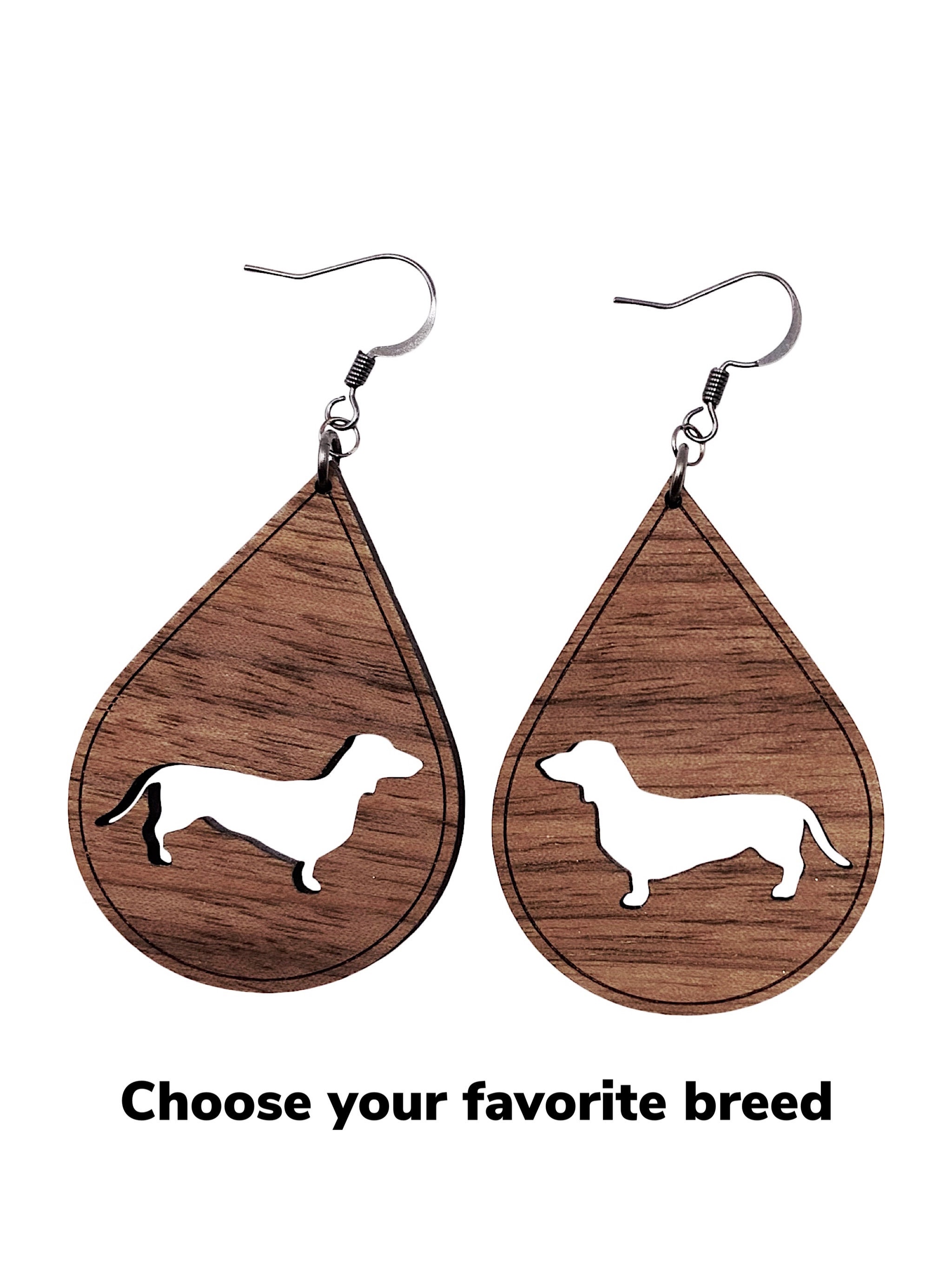 Custom Dog Breed Wood Cutout Earrings / Unique Earrings / Etsy UK