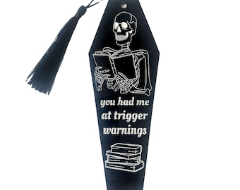 Engraved Coffin Bookmark: Dark Romance Book Lover Gift