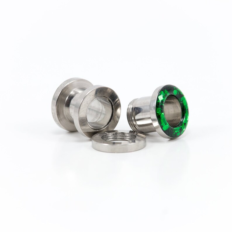 Emerald Green Sparkle Plugs / Glitter Tunnels / 8g 6g 4g Etsy