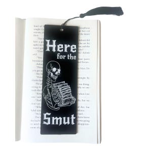 Smut Reader Engraved Acrylic Bookmark with Black Tassel / Spicy Romance Trigger Warnings Book Lover Gift / Unique Book Accessories