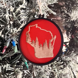 Wisconsin Ornament | Christmas Ornaments | Wisconsin Gifts | Wisconsin Northwoods Ornament | Wood Ornament