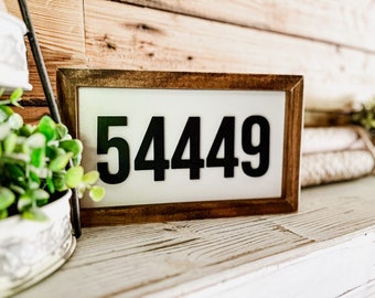 Personalized Zip Code Sign: Laser Cut Farmhouse Decor