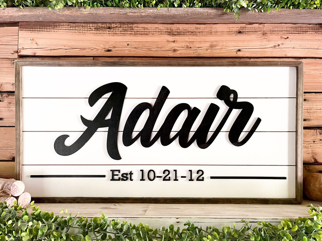 Personalized Family Name Sign: 3D Raised Letter Shiplap Wall Art - Etsy