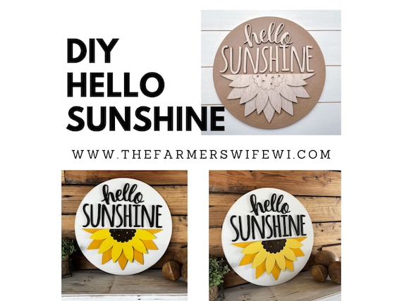 Hello Sunshine DIY Sign Kit: 18" Sunflower Door Hanger