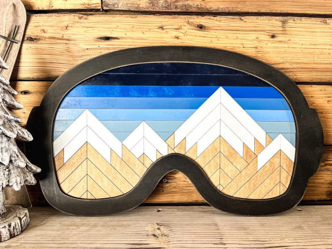 Mountain Mosaic Wall Art: Ski Goggles Decor (24x14) - Etsy