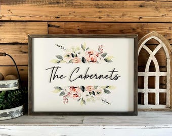 Personalized Floral Family Wall Hanging | 3D Raised Lettering Shiplap Art | Modern Farmhouse Wedding Present