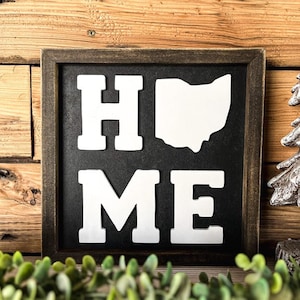 Ohio Art | Ohio Sign | Ohio Home Sign | Framed Wood Sign | Ohio Home Decor | Rustic Ohio Decor | Ohio Gifts
