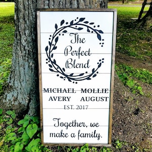 Personalized Blended Family Name Sign: 3D Raised Letter Wood Shiplap