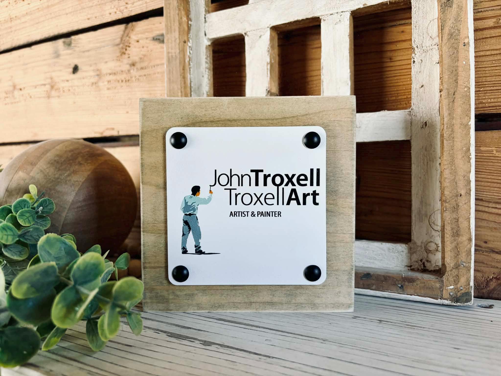 Custom Business Logo Mini Wood Block : 6x6 Desktop Sign & Vendor ...
