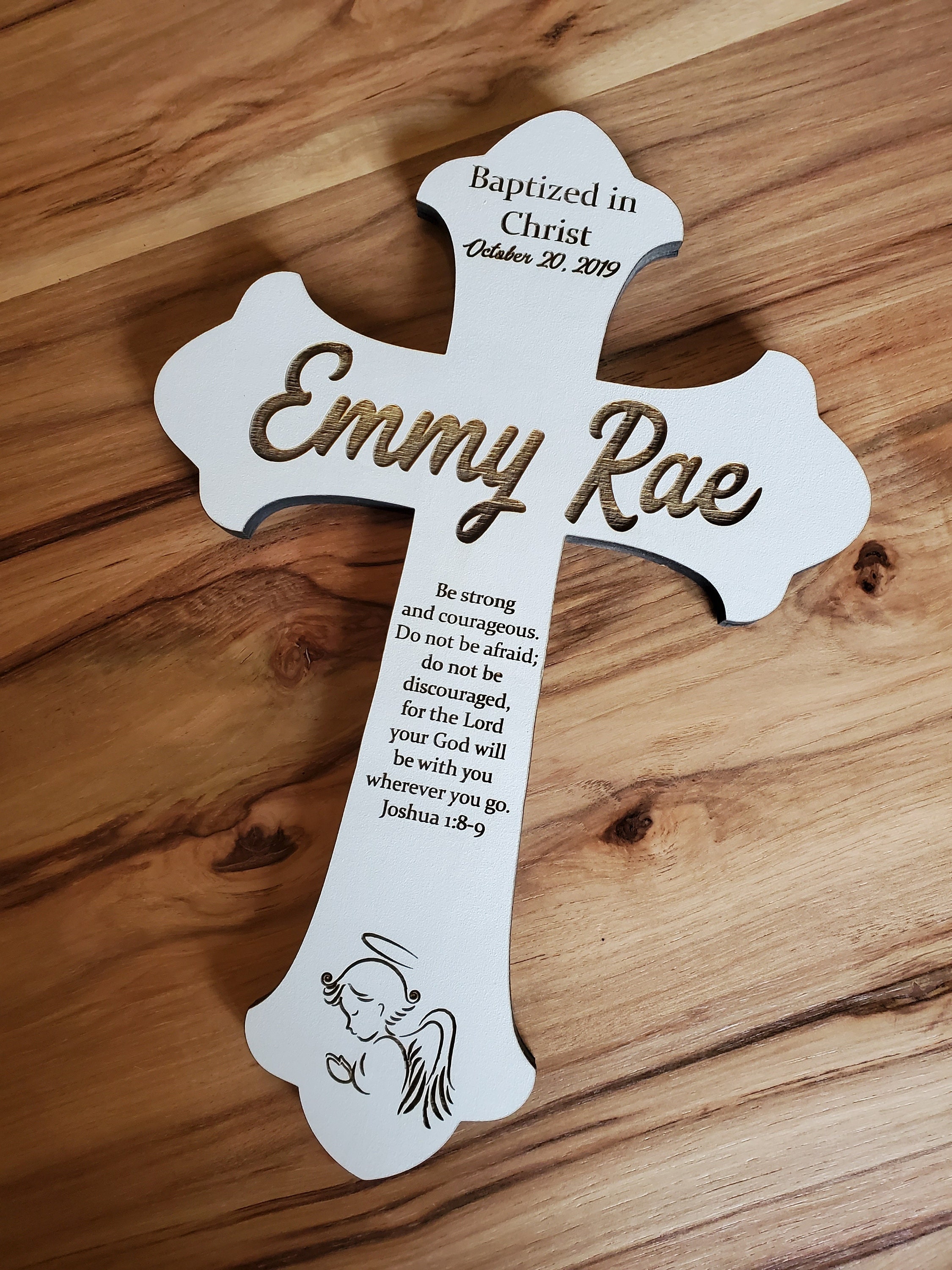 Personalized Baptism Gift Personalized Wood Cross Custom Etsy