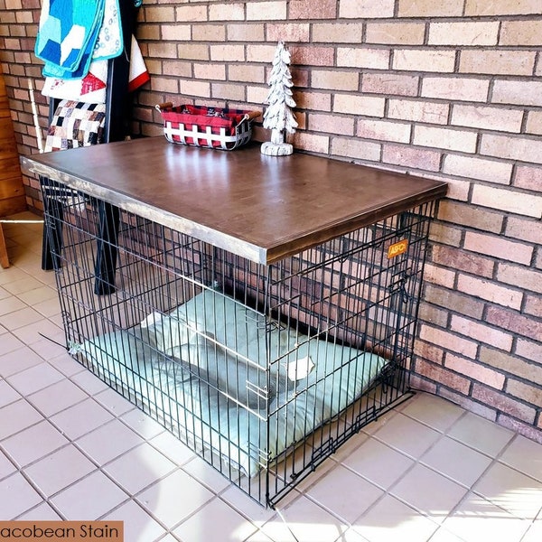 Dog Crate Topper | Dog Crate Cover | Dog Crate Furniture | Dog Kennel Topper | Crate Topper | Dog Kennel Wood Table Top | Dog Kennel