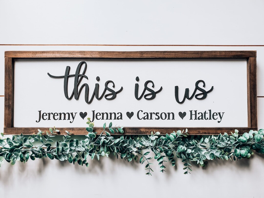 Personalized Family Name Sign | Farmhouse Style, Wood Framed Decor - Etsy