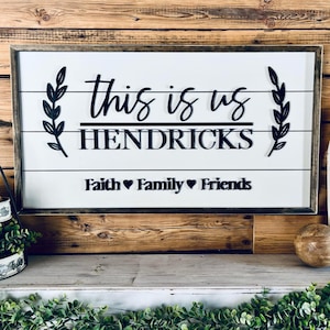 Personalized "this is Us" Family Name Sign: Farmhouse Style Wall Decor ...