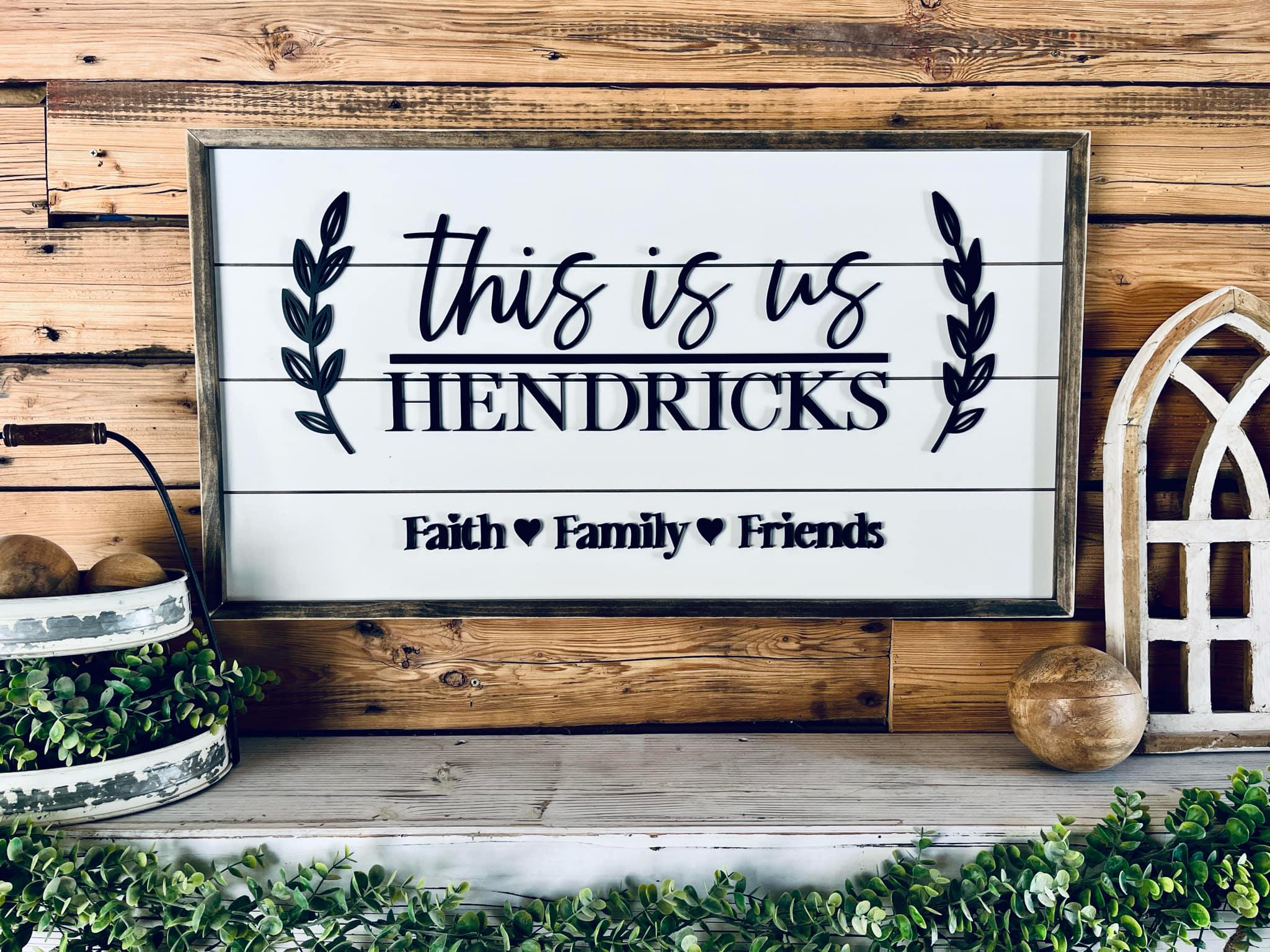 Personalized "this is Us" Family Name Sign: Farmhouse Style Wall Decor ...