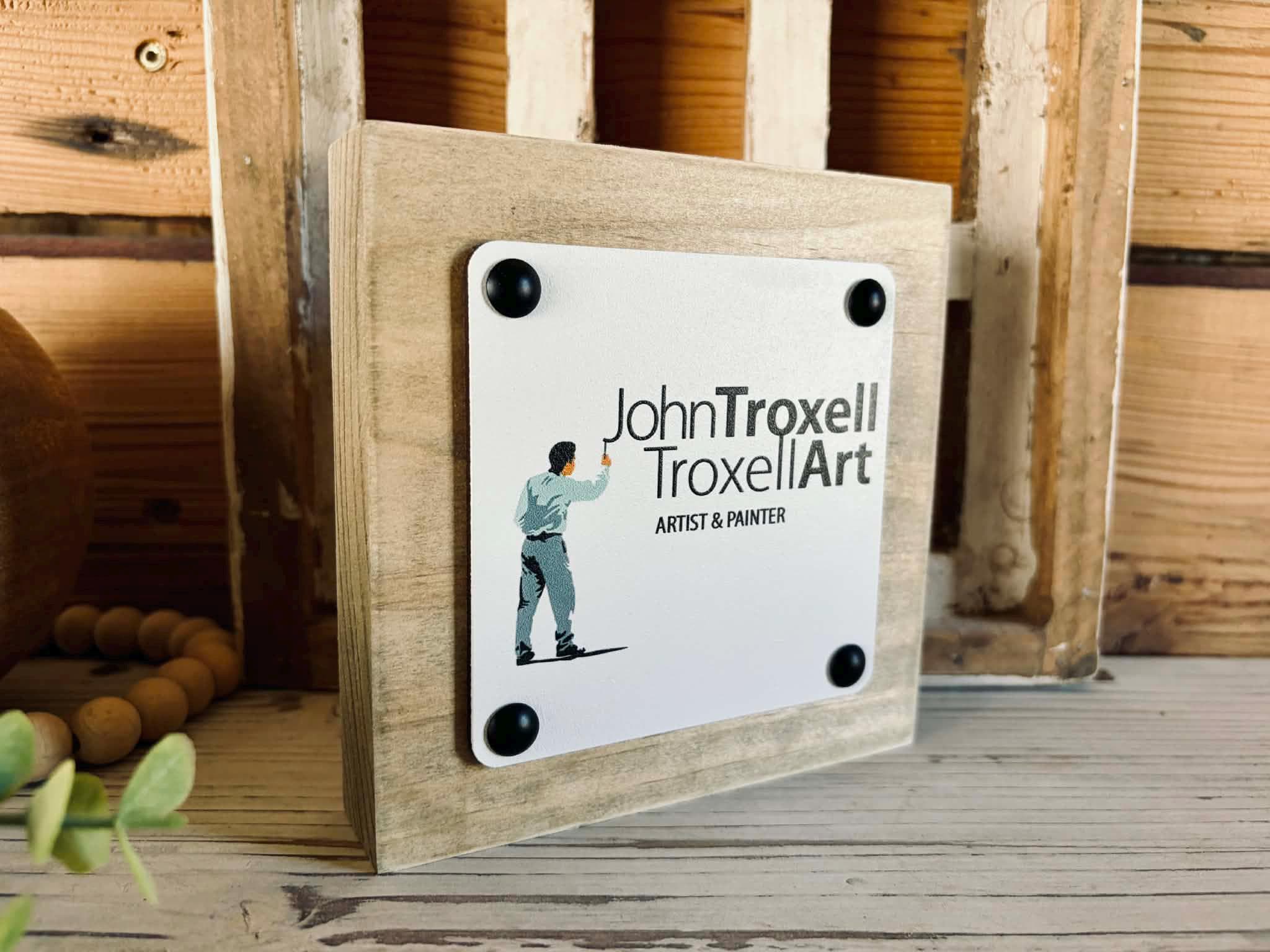 Custom Business Logo Mini Wood Block : 6x6 Desktop Sign & Vendor ...