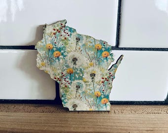 Wisconsin Wildflower Magnet: Rustic Floral State Souvenir