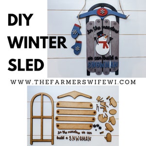 DIY Craft Kit | DIY Kits for Adults | Diy Sled Kit | DIY Winter Decor | Diy Sign Kit | Diy Sign Wood Building Kit | Diy Lasercut Kit