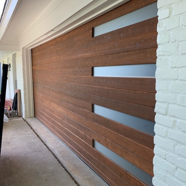 Beautiful Landscape Wooden Garage Door