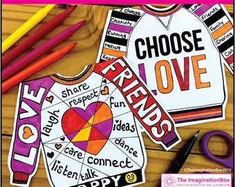 Valentijnsdagsweaterkaart Art Activity (digitale download)