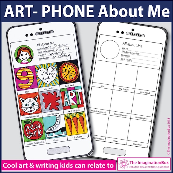 All About Me Art-Phone Activity: Back to School Printable (Digital Download)
