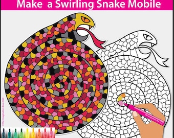 Mobile Craft Year of the Snake: nieuwe maanjaar kleurplaten (afdrukbaar)