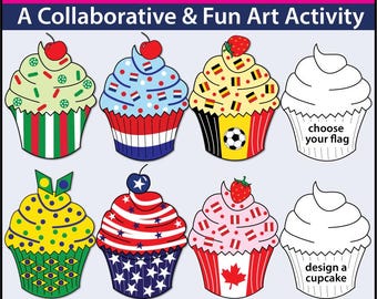 Kleurplaten WK 2026 voor kinderen, voetbalwerkbladen, cupcake-kunstactiviteit