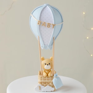 Cake Topper Battesimo, Orsetto in Mongolfiera Cake Topper, Cake Topper Orso, Cake Topper Mongolfiera, Cake Topper Compleanno