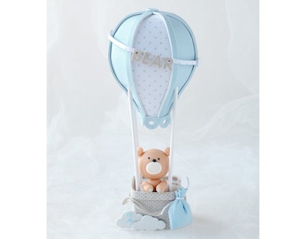 Bear in Hot Air Balloon Cake Topper
