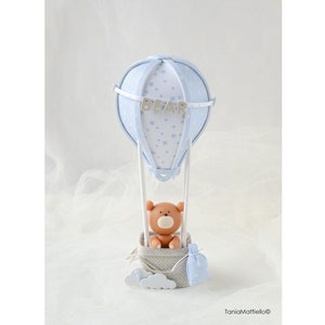 Bear in Hot Air Balloon Cake Topper