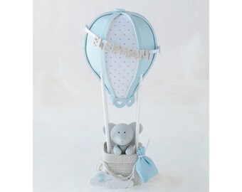 Elephant in Hot Air Balloon Cake Topper