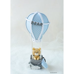 Orsetto in Mongolfiera Cake Topper, Cake Topper Orso, Cake Topper Battesimo Orsetto, Cake Topper Mongolfiera Compleanno