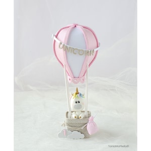 Unicorno in Mongolfiera Cake Topper