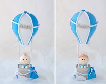 Baby Boy or Little Boy in Hot Air Balloon Cake Topper