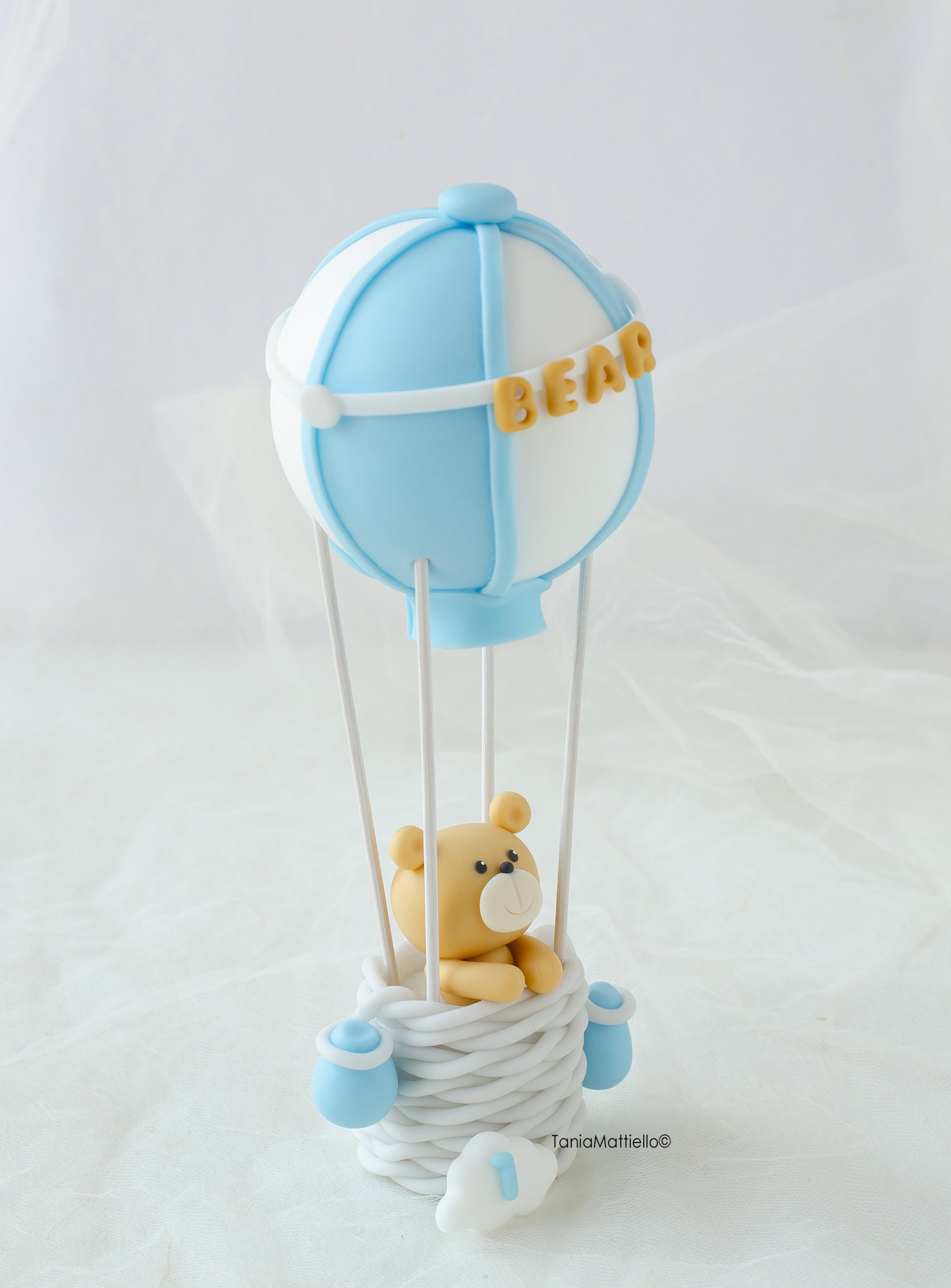 Teddy Bear in Hot Air Balloon Cake Topper Hot Air Balloon | Etsy