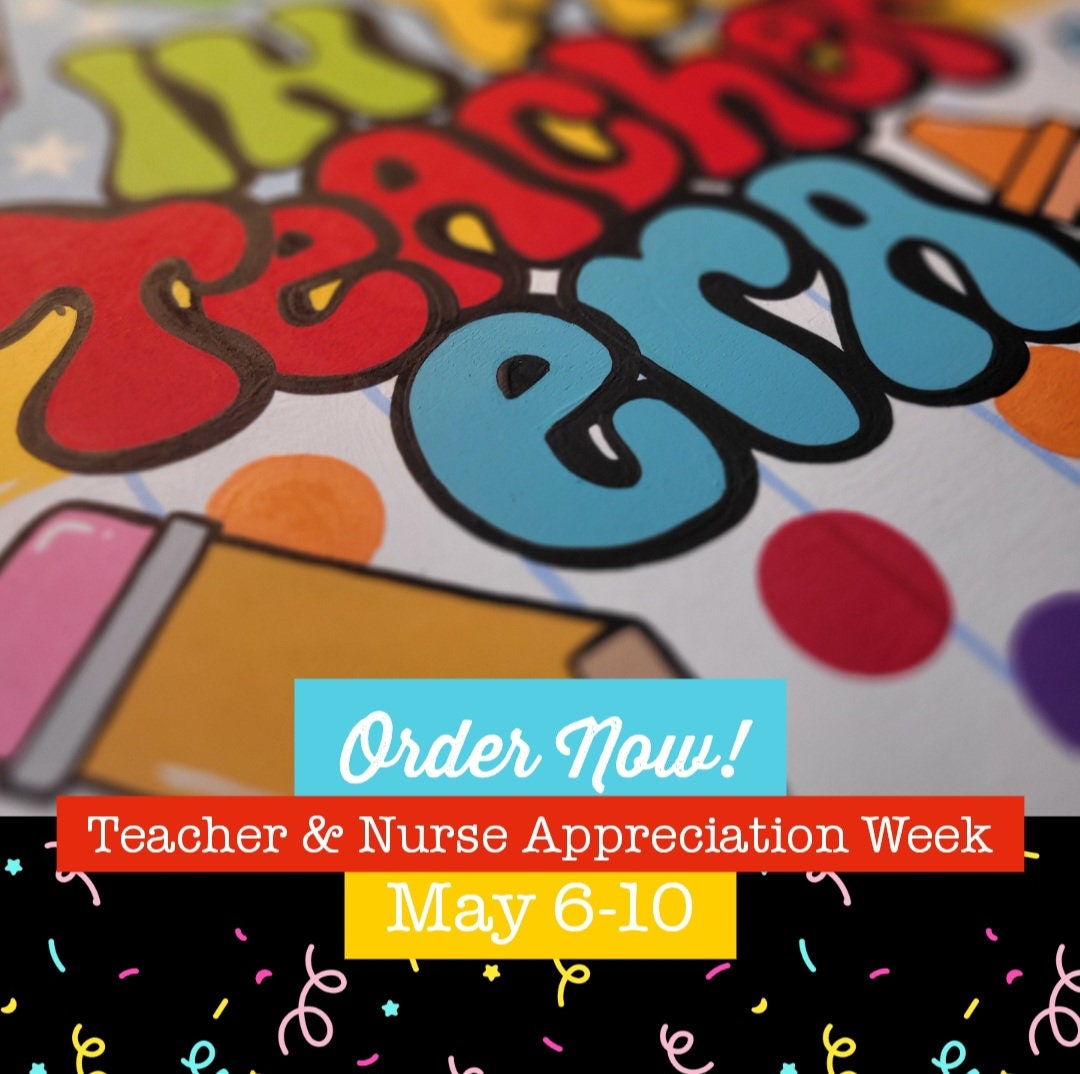 20 Handpainted Teacher Appreciation Nurses Week Paper Poster Board  Character Letter Classroom School Decoration Celebrate With PAINT 