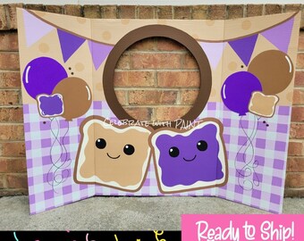 Ready to Ship!! Peanut Butter & Jelly| 28x40 Trifold Prop| Handpainted Party Selfie Photo Decoration ~Celebrate with PAINT