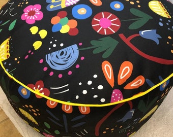 Bold Floral Pouf/Footstool