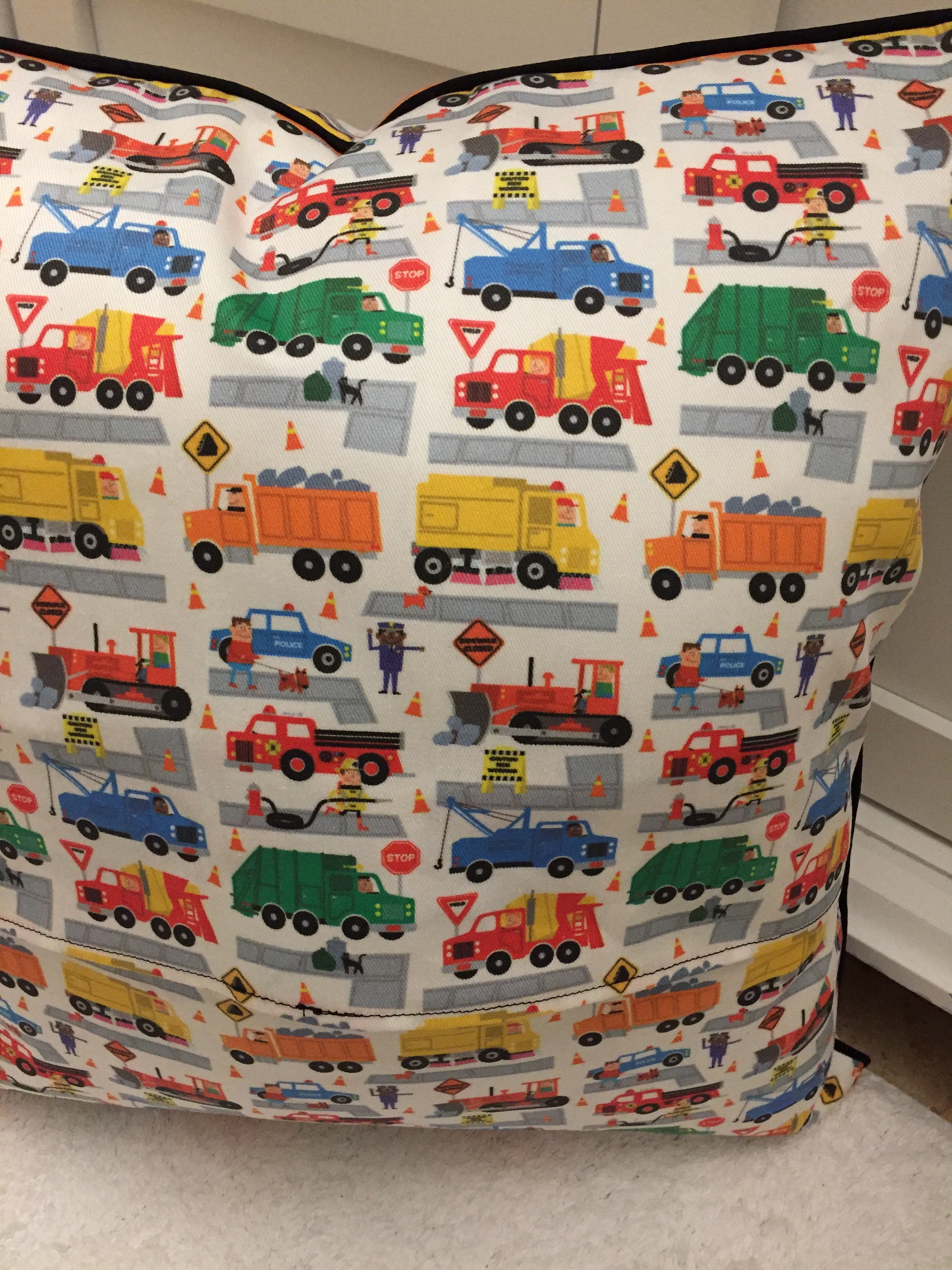 Construction Trucks Pillow Cover Etsy