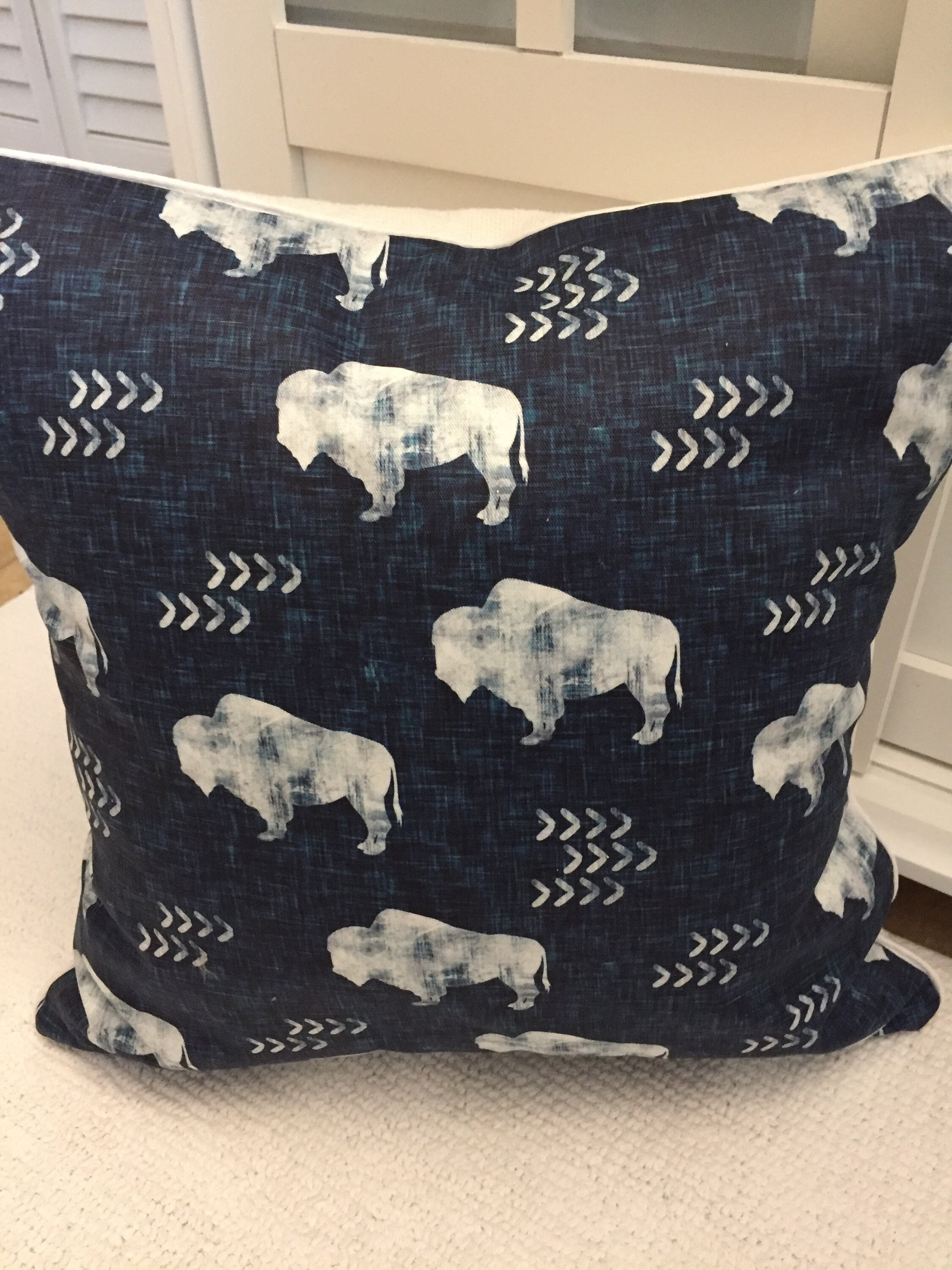 Buffalo pillow Etsy