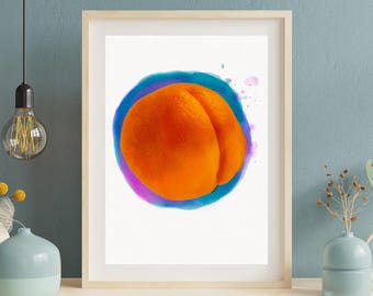 Orange Butt Watercolor Print 8in x 10in