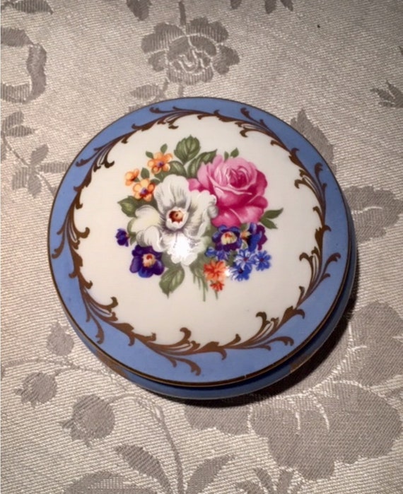 Limoges Ring Box, French Ceramic Trinkets Box, Han