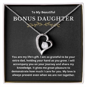 BONUS DAUGHTER gift for step daughter wedding gifts step daughter necklace gift to step daughter from bride groom stepmother BIRTHDAY gift