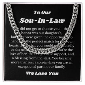 Gift for Son In Law, Son In Law Wedding Gift Idea, Son In Law Birthday Present, Jewelry for Son In Law
