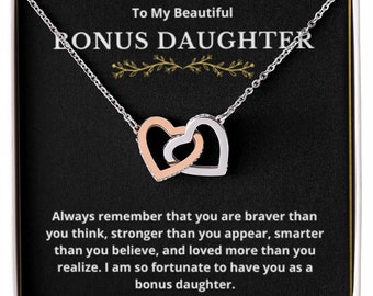 BONUS DAUGHTER gift for step daughter wedding gifts step daughter necklace gift to step daughter from bride groom stepmother BIRTHDAY gift